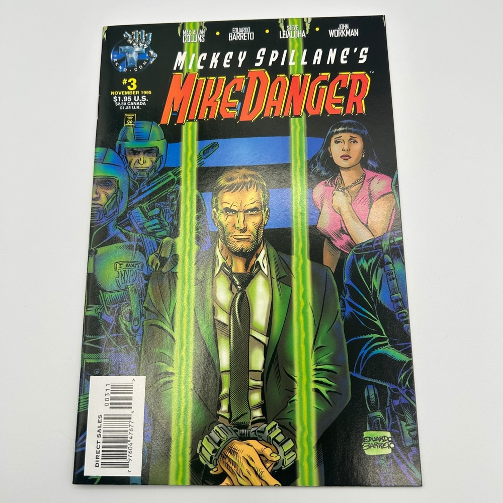 1990s Tekno Comix Mickey Spillane Mike Danger 3 Sci-Fi Noir Comic Book Nov 1995